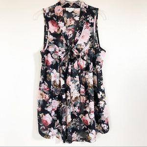 Ember Missy Floral Hawaiian Top Sz Small